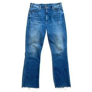 MOTHER Distressed Blue Ankle Jeans